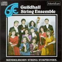 CDE84131 MENDELSSOHN<p></p>String Symphonies No. 4 in C minor; No. 9 in C; No. 12 in E minor.<p></p>Guildhall String Ensemble image